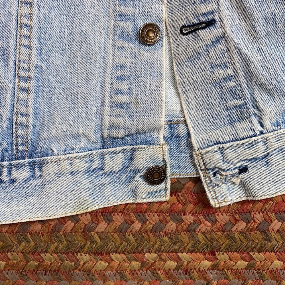 RARE VINTAGE DISTRESSED LEVIS TRUCKER JACKET WELL WORN AGED ONE OF A KIND OF - Picture 10 of 10